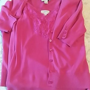 Ann Taylor LOFT cardigan and tank set